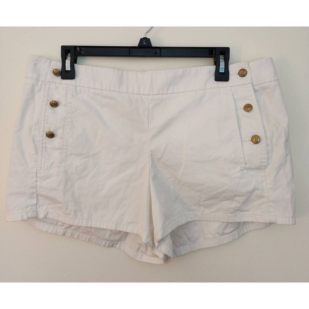 J.Crew Cotton White Sailor Shorts New Size 12